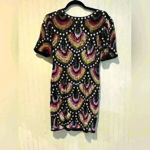 Precious moments vintage 80’s 100% silk sequin cocktail dress colorful swiftie
